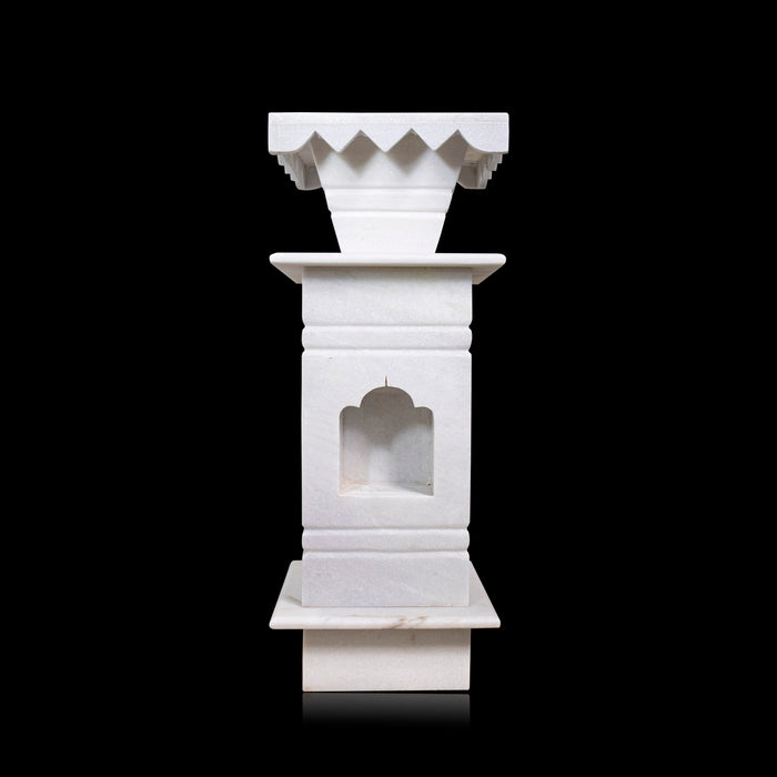 Marble Tulsi Pot, White Marble - Handicraft Bazaar