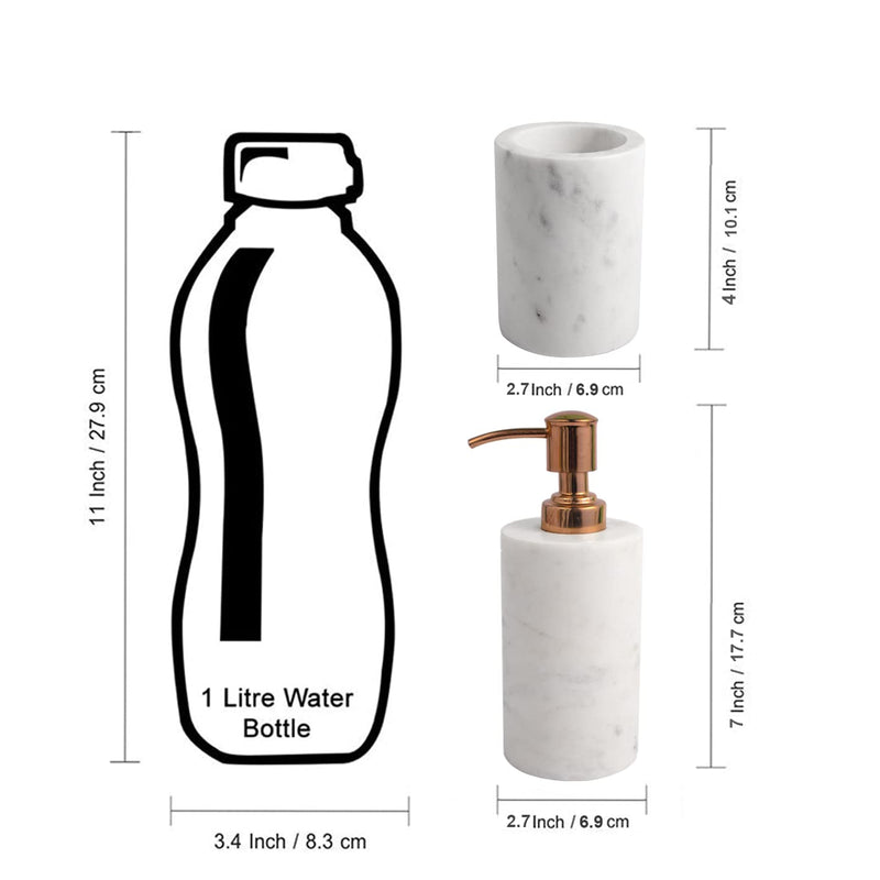 Marble Bathroom Set Wonder White - Handicraft Bazaar