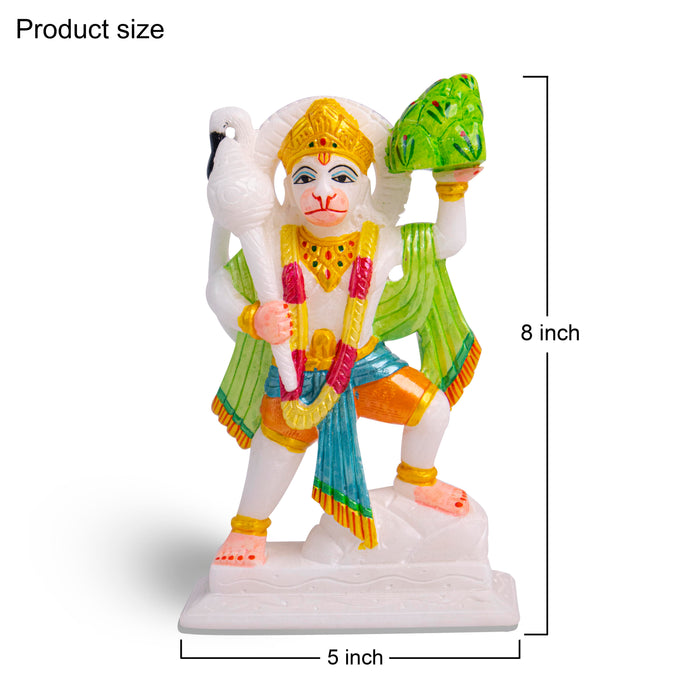 Lord Hanuman, White Marble Statue - Handicraft Bazaar