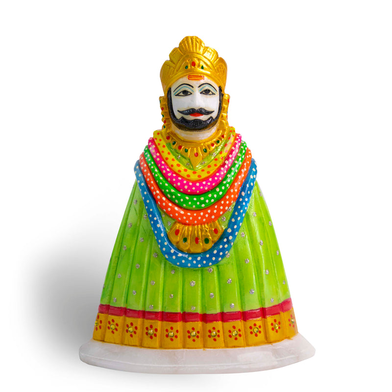 Lord Khatu Shyam, White Marble Statue - Handicraft Bazaar