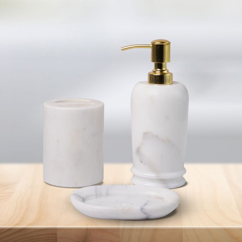 Marble Bathroom Set (Statuario) | Handicraft Bazaar