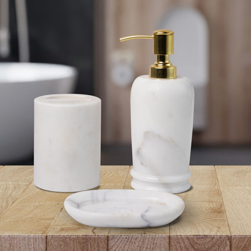 Marble Bathroom Set (Statuario) | Handicraft Bazaar