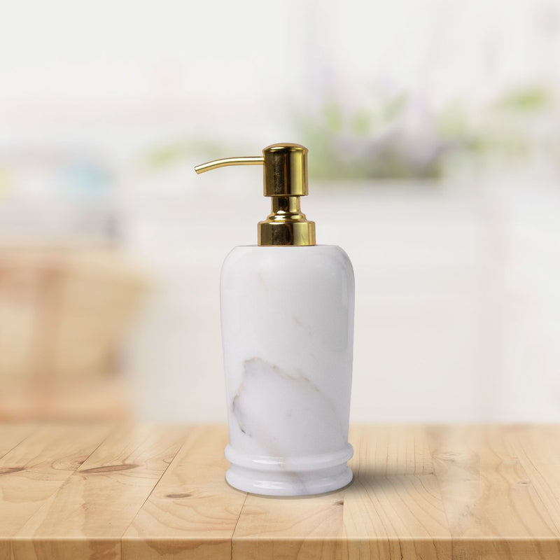 Marble Soap Dispenser (Statuario) | Handicraft Bazaar
