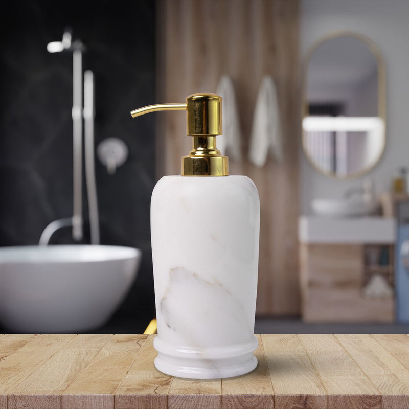 Marble Soap Dispenser (Statuario) | Handicraft Bazaar