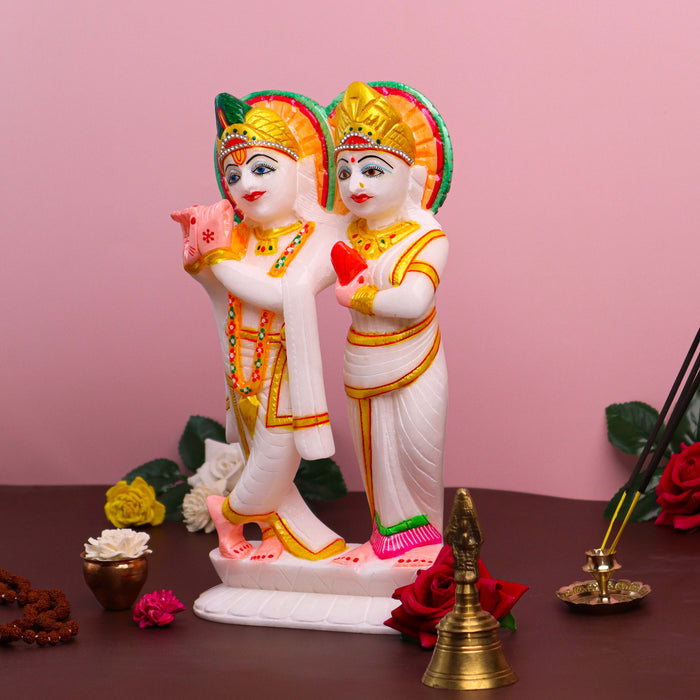 Radha Krishna White Marble Statue, Handicraft Bazaar