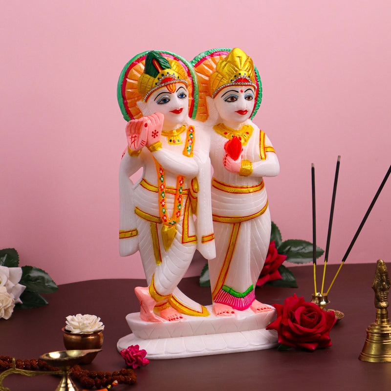 Radha Krishna White Marble Statue, Handicraft Bazaar
