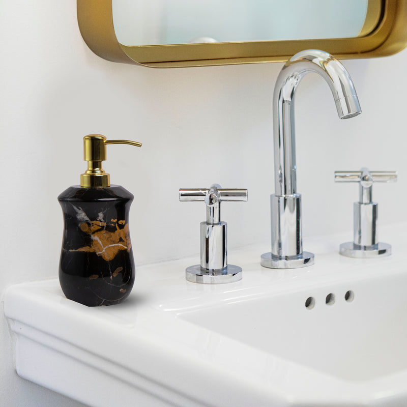 Marble Soap Dispenser (Black Portoro) | Handicraft Bazaar