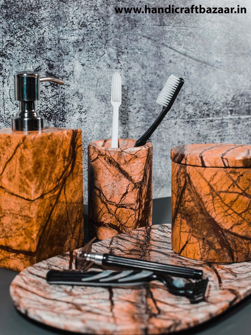 Marble Bathroom Set Rainforest - Handicraft Bazaar