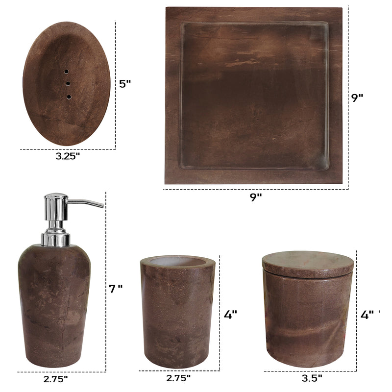 Marble Bathroom Set Bronze - Handicraft Bazaar